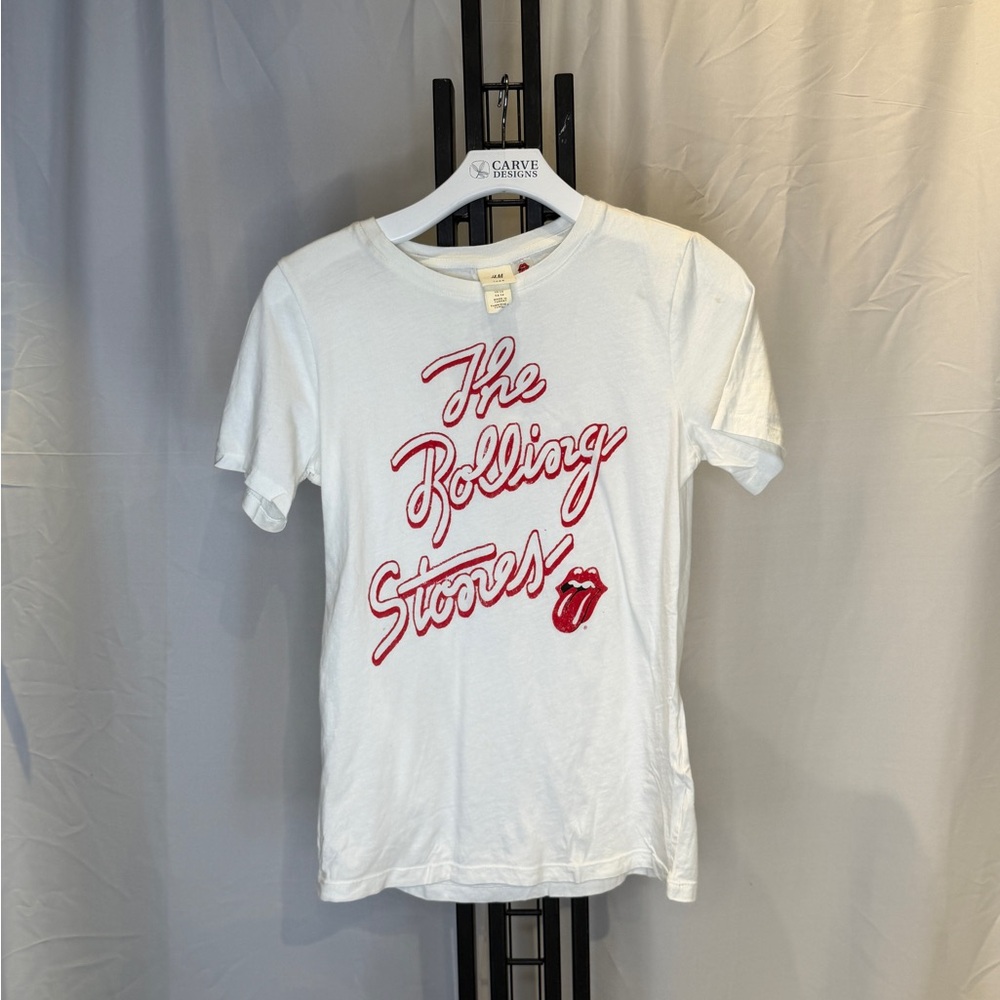 H&M White Rolling Stones Tee‎